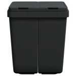 vidaXL Dual Bin Recycling Trash Can, Charcoal Gray, 2x25L